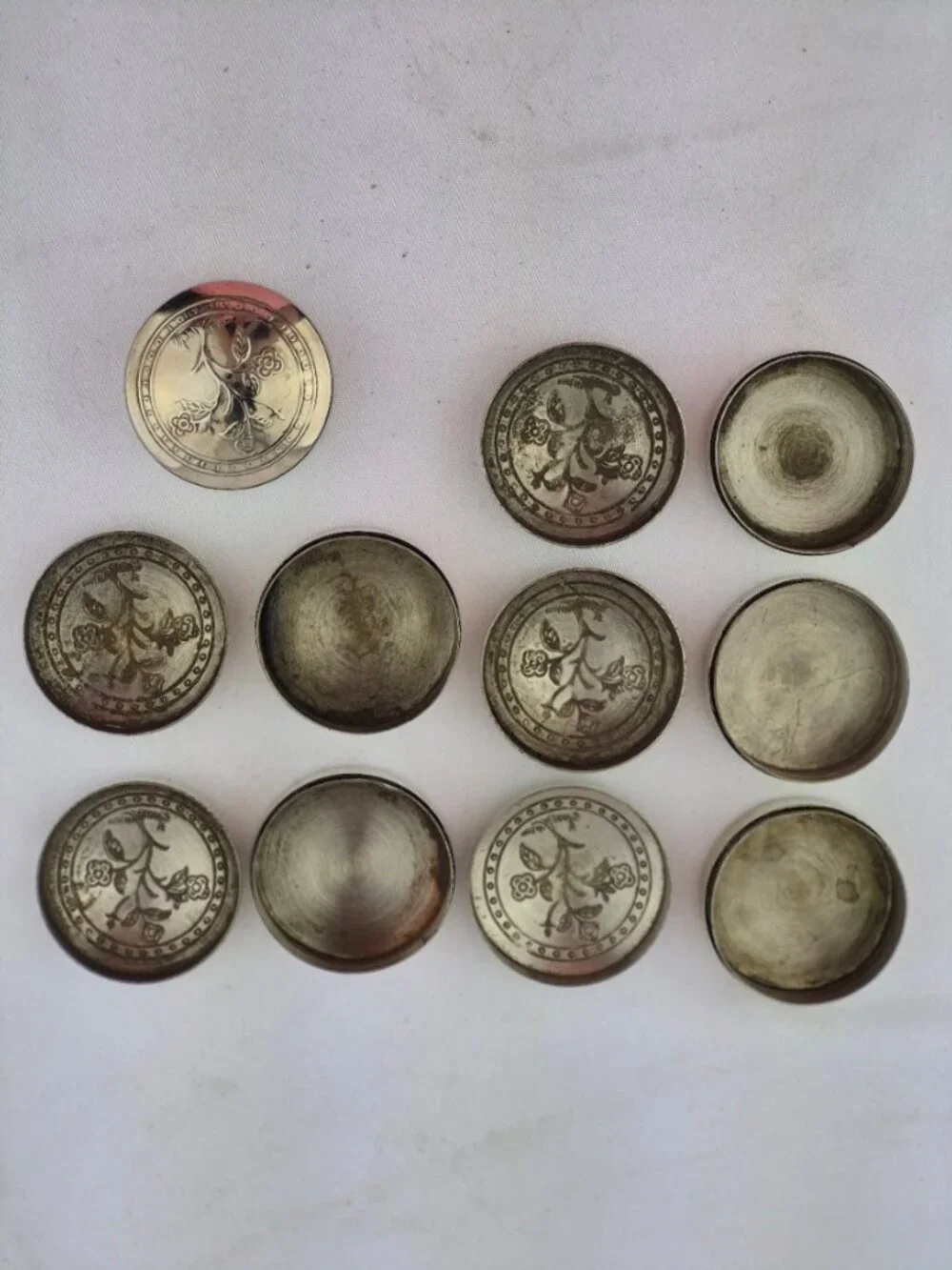 Vintage Brass Thailand Pill Box vintage silver